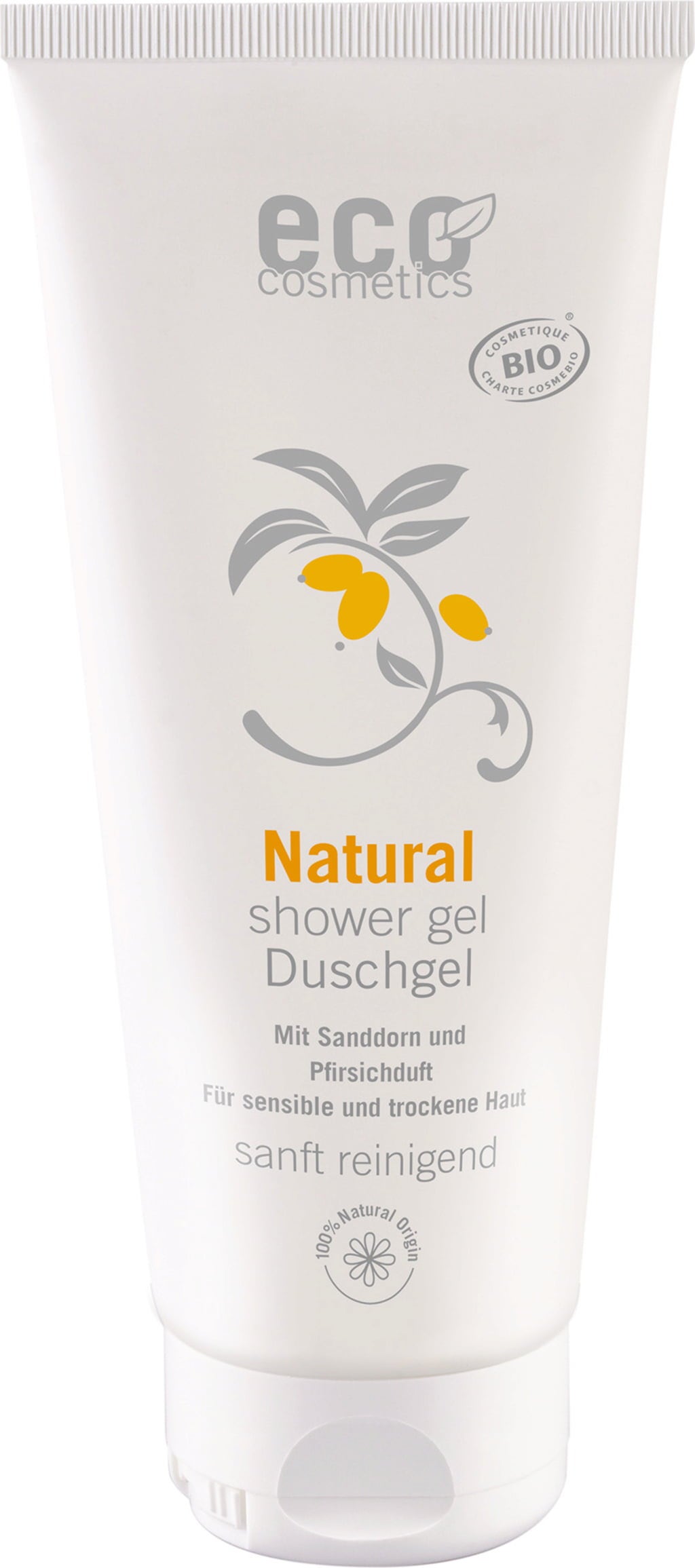 eco cosmetics 2in1 Pflege-Duschgel Sanddorn & Pfirsich - 200 ml
