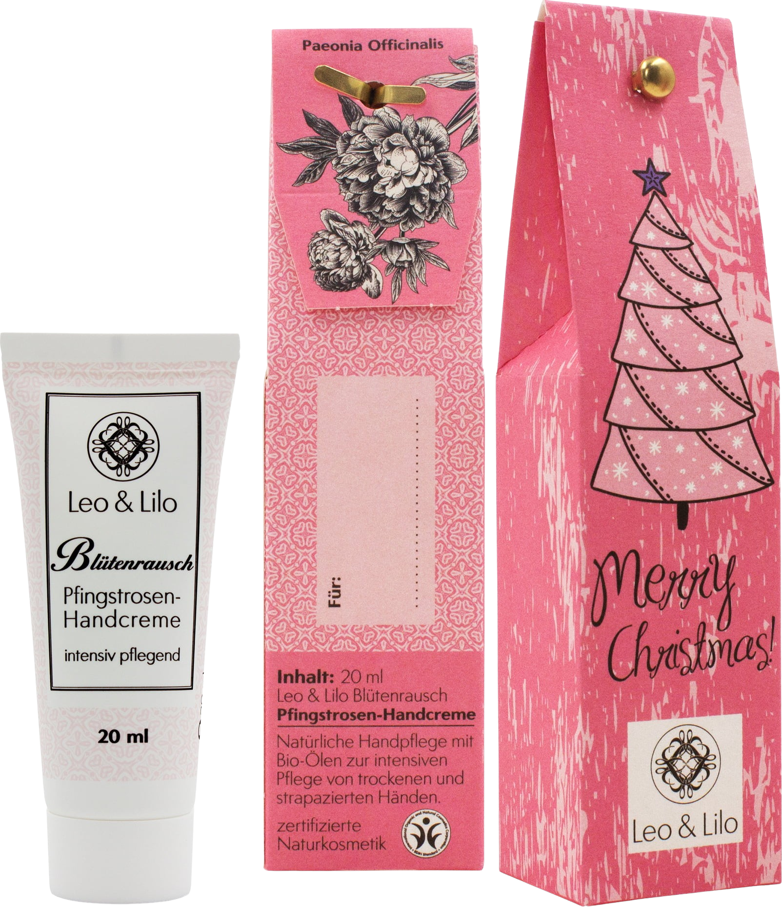 Leo & Lilo Kleiner X-Mas Gruß Pfingstrose - Tannenbaum