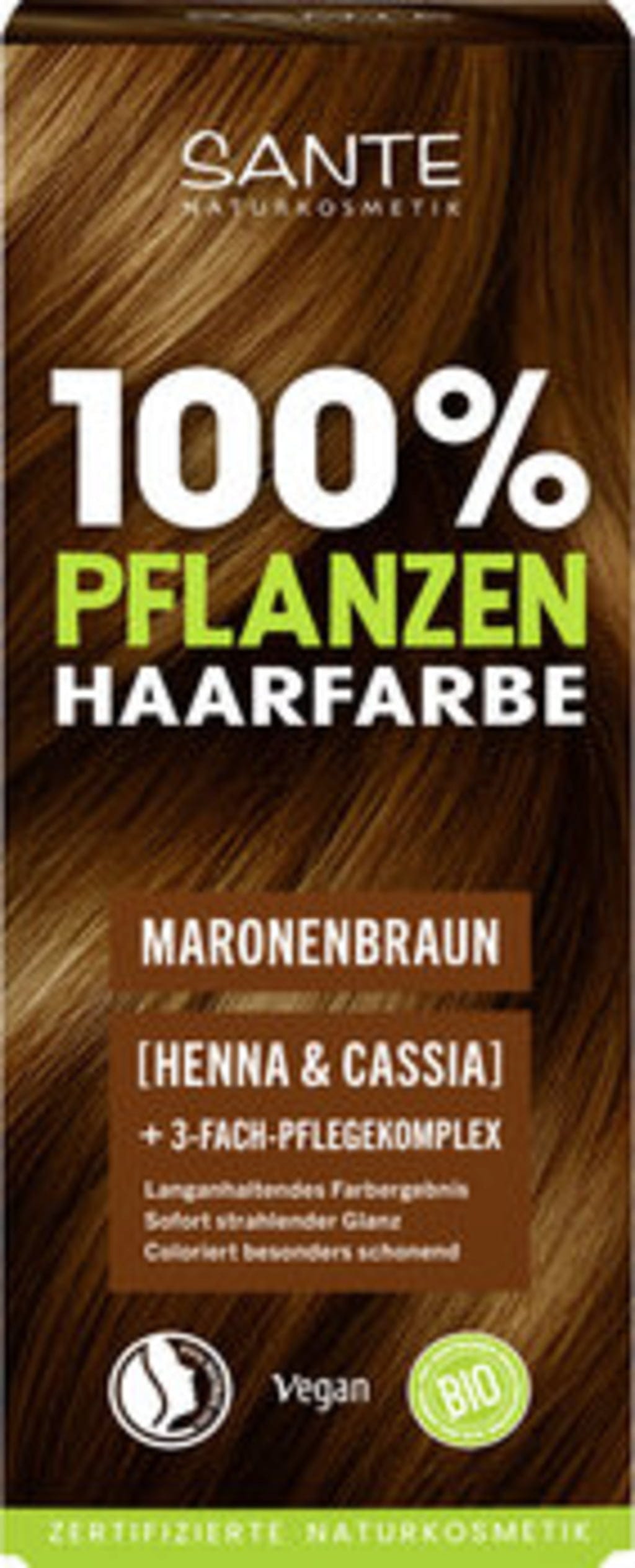 Santé – naturally. Pflanzen-Haarfarbe Maronenbraun - 100 g