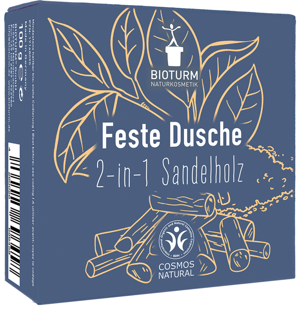Bioturm 2in1 Feste Dusche & Shampoo Sandelholz - 100 g