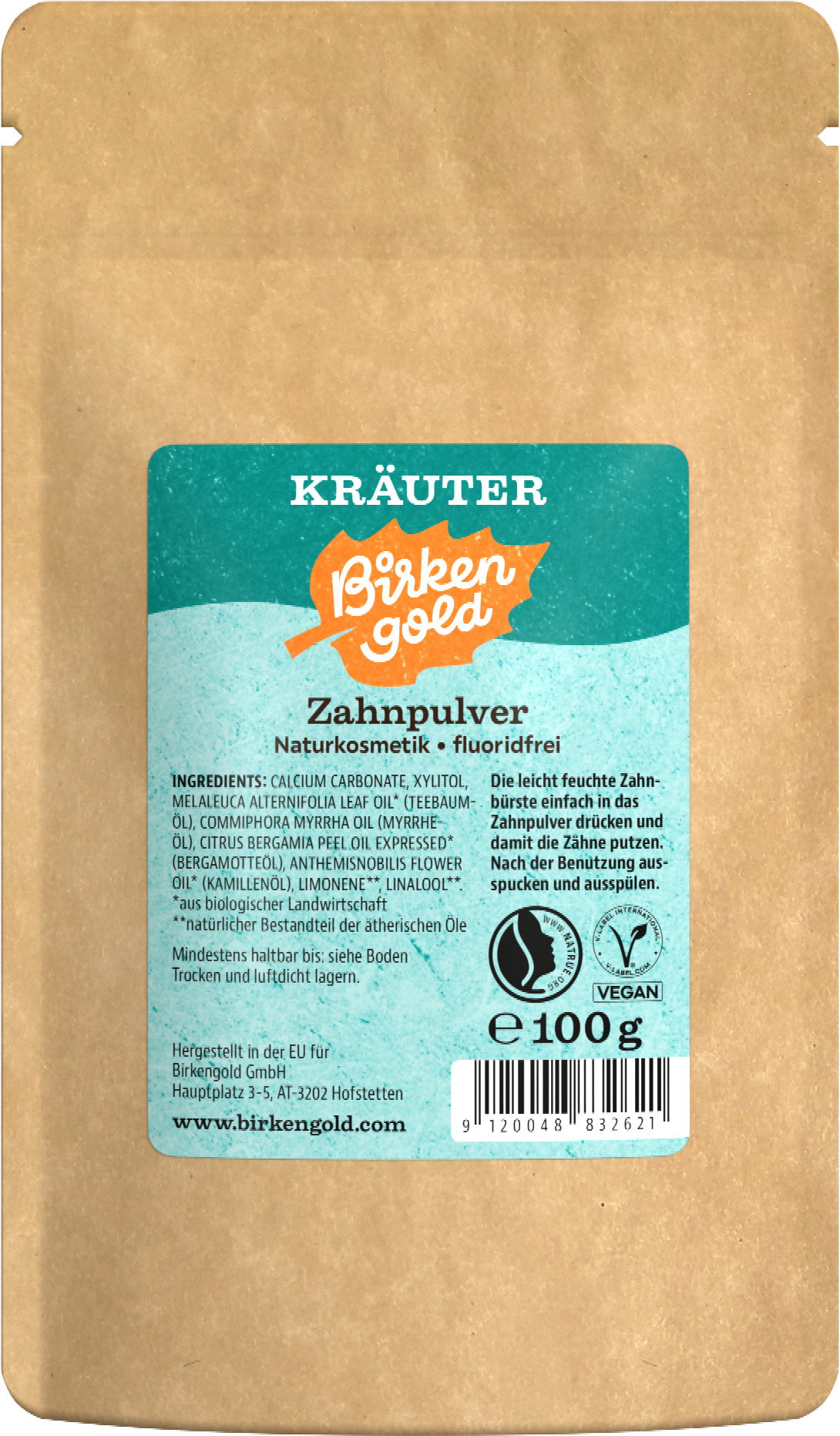 Birkengold Zahnpulver Kräuter - Nachfüllpackung 100g
