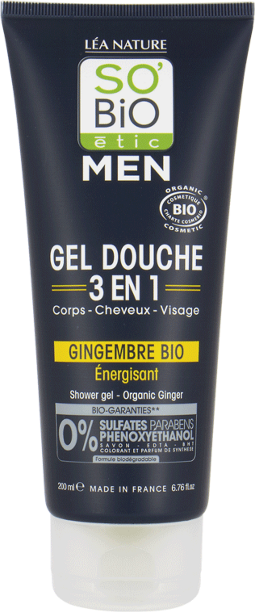 LÉA NATURE SO BiO étic MEN 3in1 Reinigung Körper, Haare & Gesicht - Ingwer