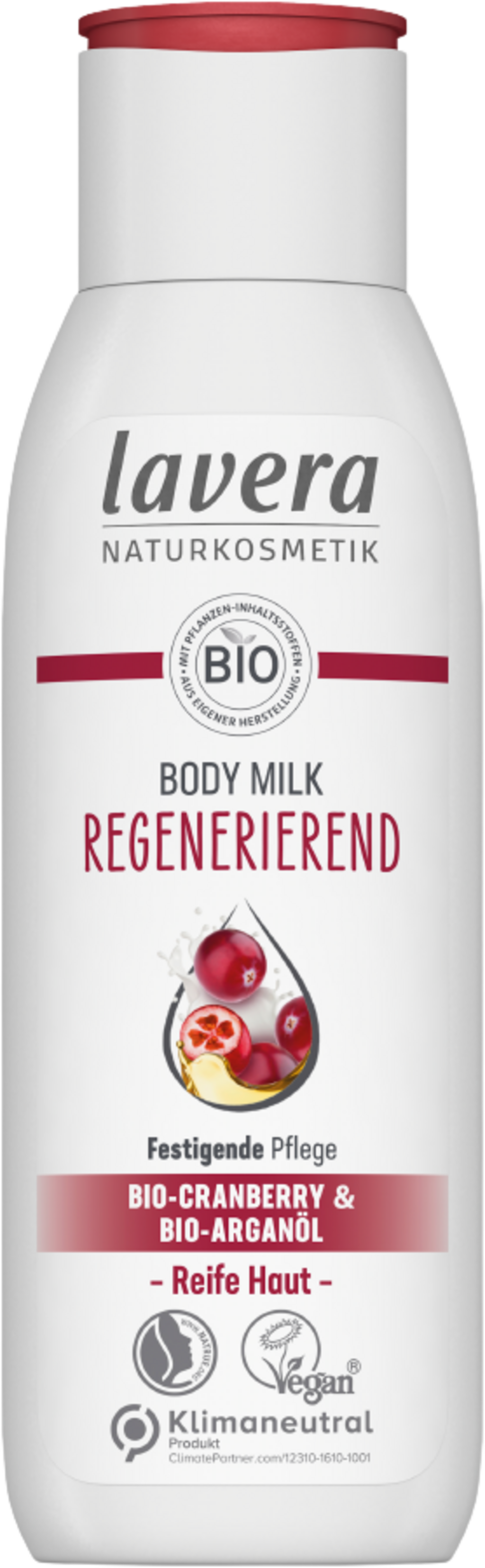 lavera Regenerierende Bodymilk Bio-Cranberry & Bio-Arganöl - 200 ml