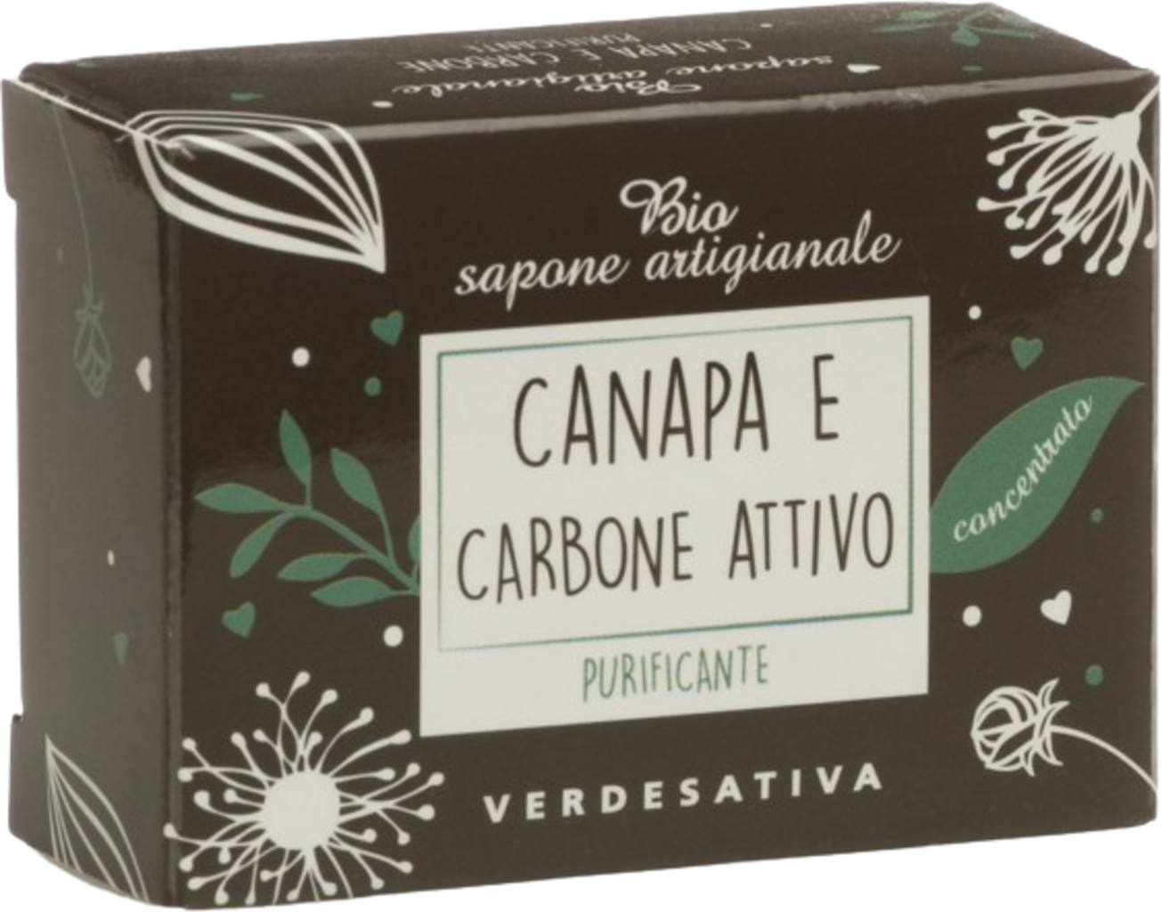 VERDESATIVA Konzentrierte Seife Hanf & Aktivkohle - 100 g
