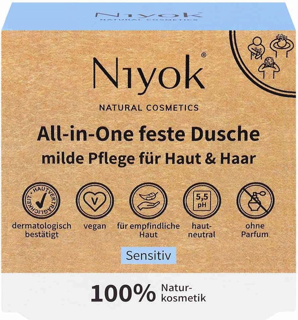 Niyok All-in-One feste Dusche Sensitiv - 80 g