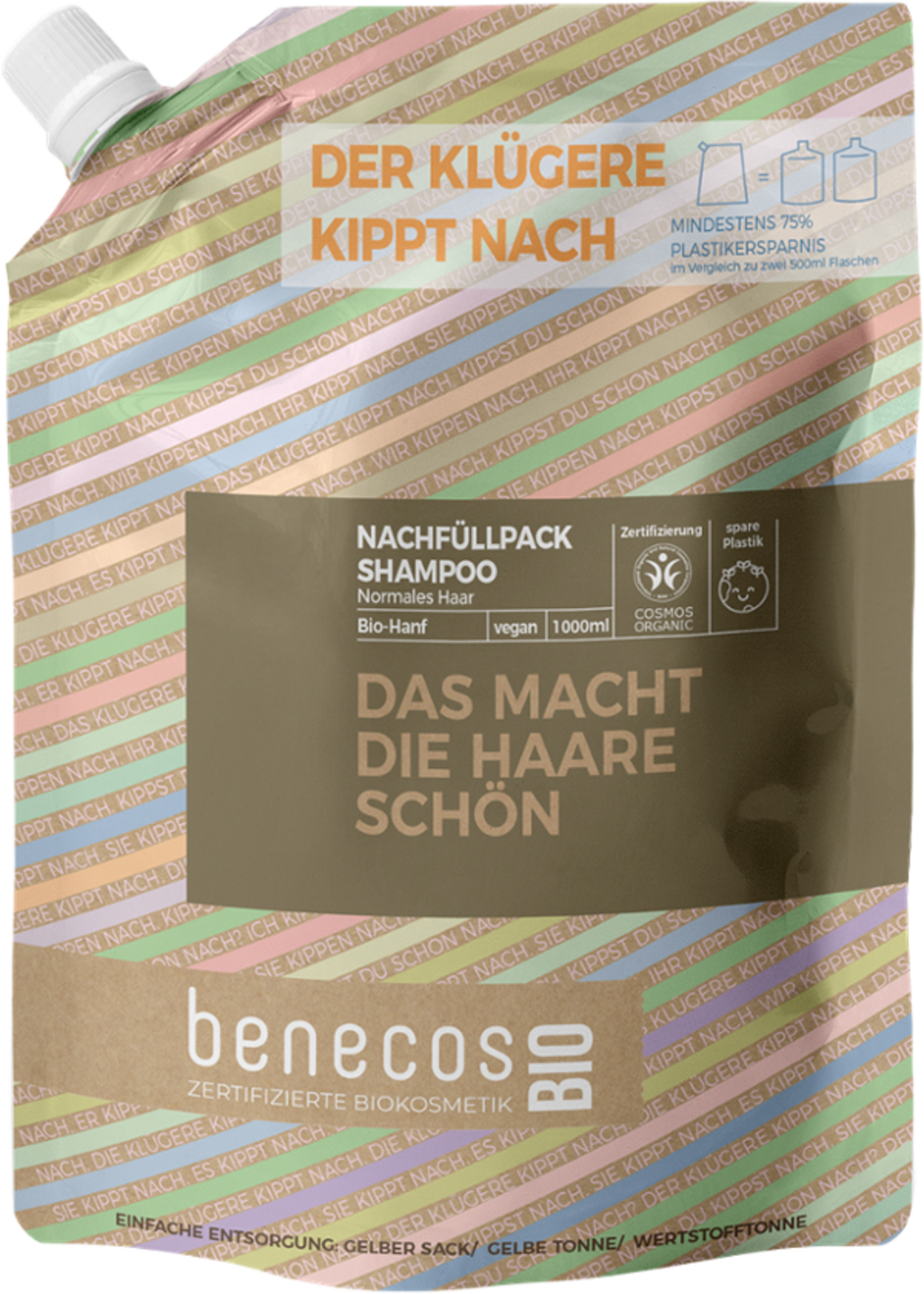 benecosBIO Shampoo 'Das macht die Haare schön' - Nachfüller 1L