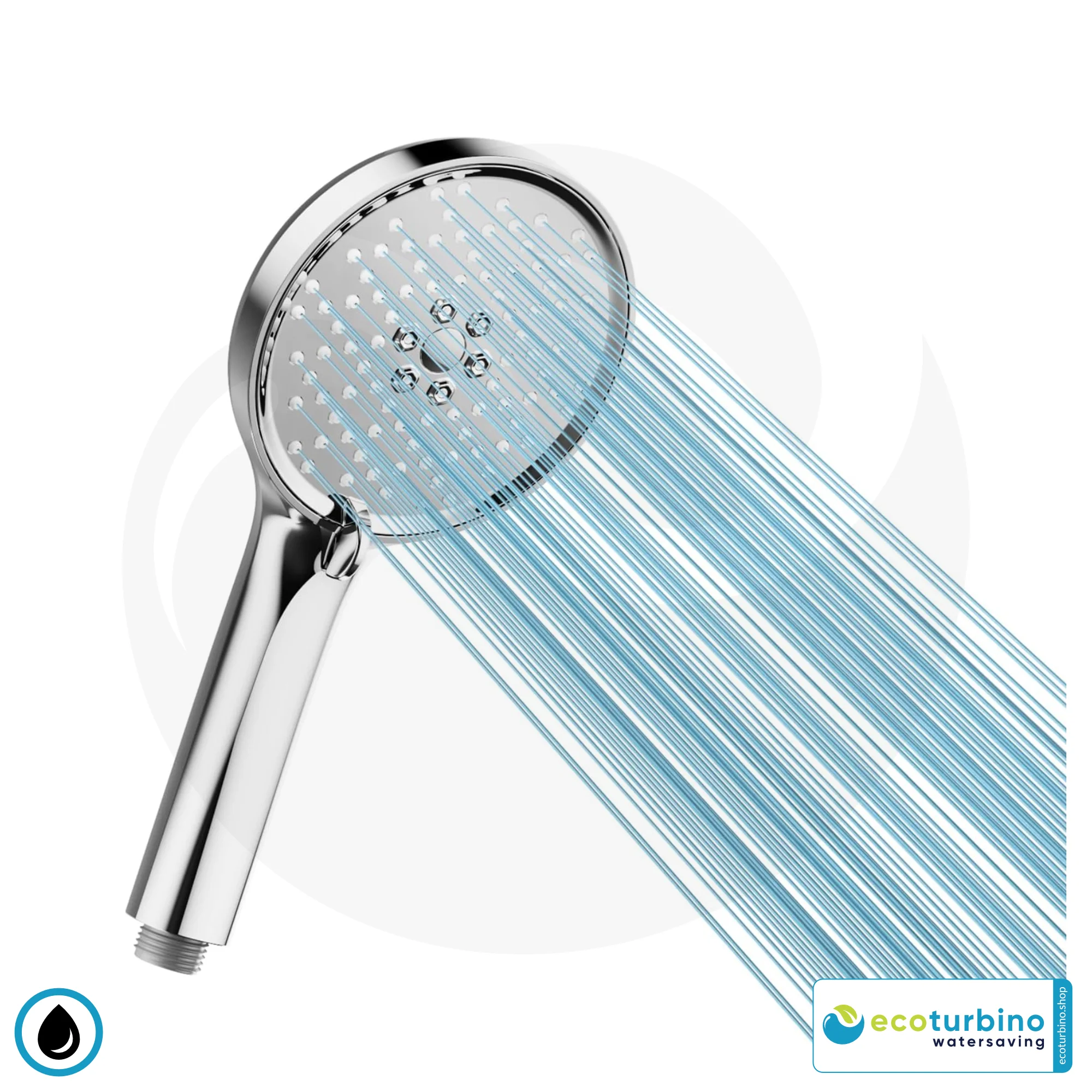 Cobbe Duschkopf mit 3 Strahlarten, Duschbrause Groß Brausekopf | Funktion getestet mit ecoturbino & 70% bestanden