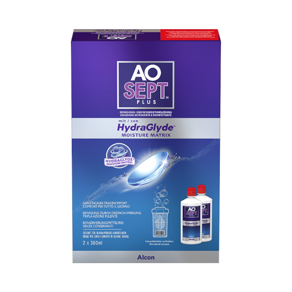 Aosept Plus mit HydraGlyde 2 x 360ml | Pflegemittel
