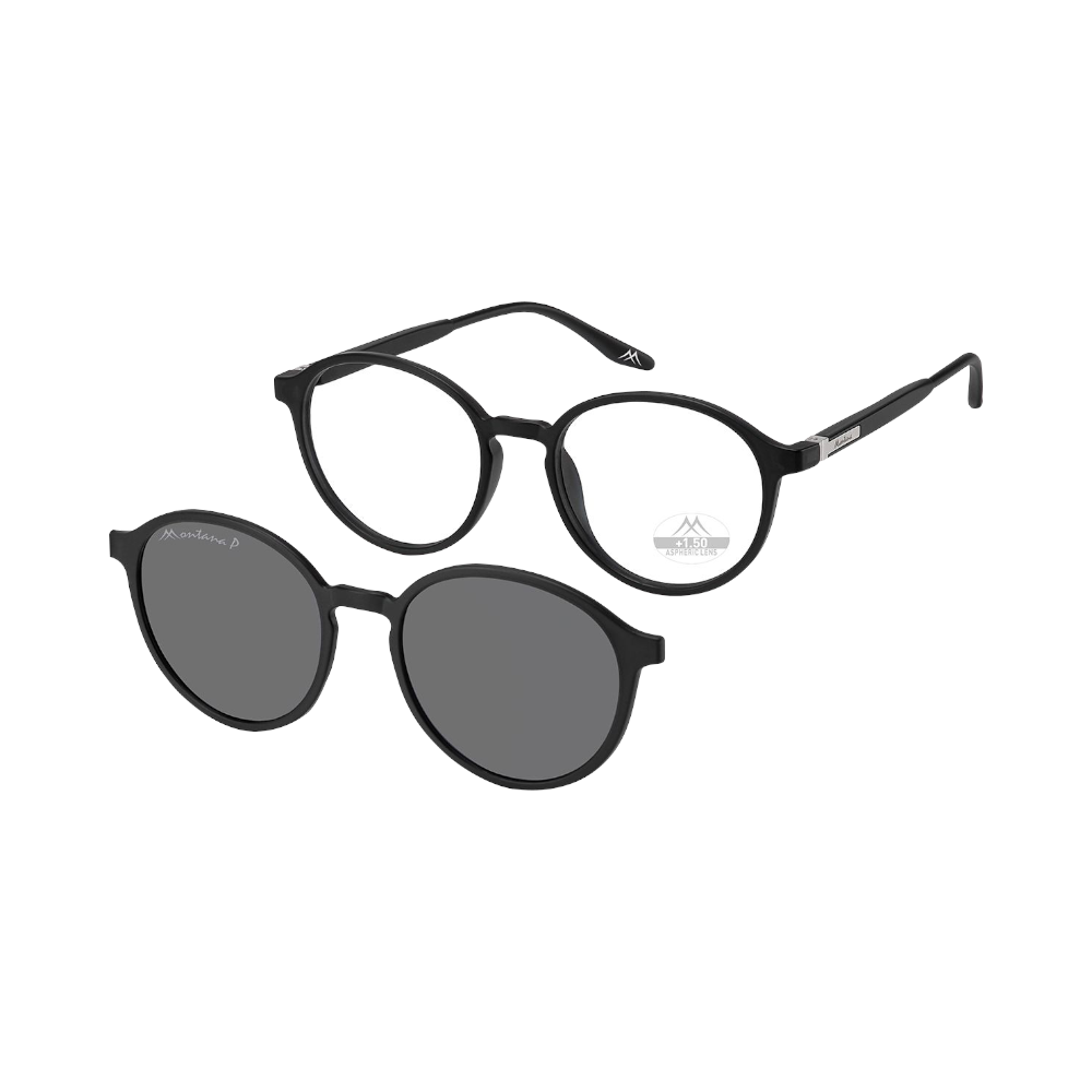 Montana Eyewear Lesebrille Samosir schwarz Mrc4 + Clip-on schwarz Pol | Lesebrillen