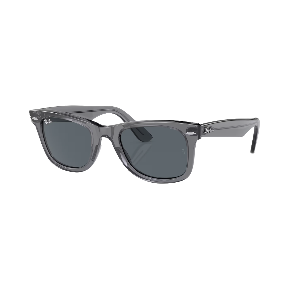 Ray-Ban Wayfarer Blau auf Grau transparent S | Sonnenbrillen