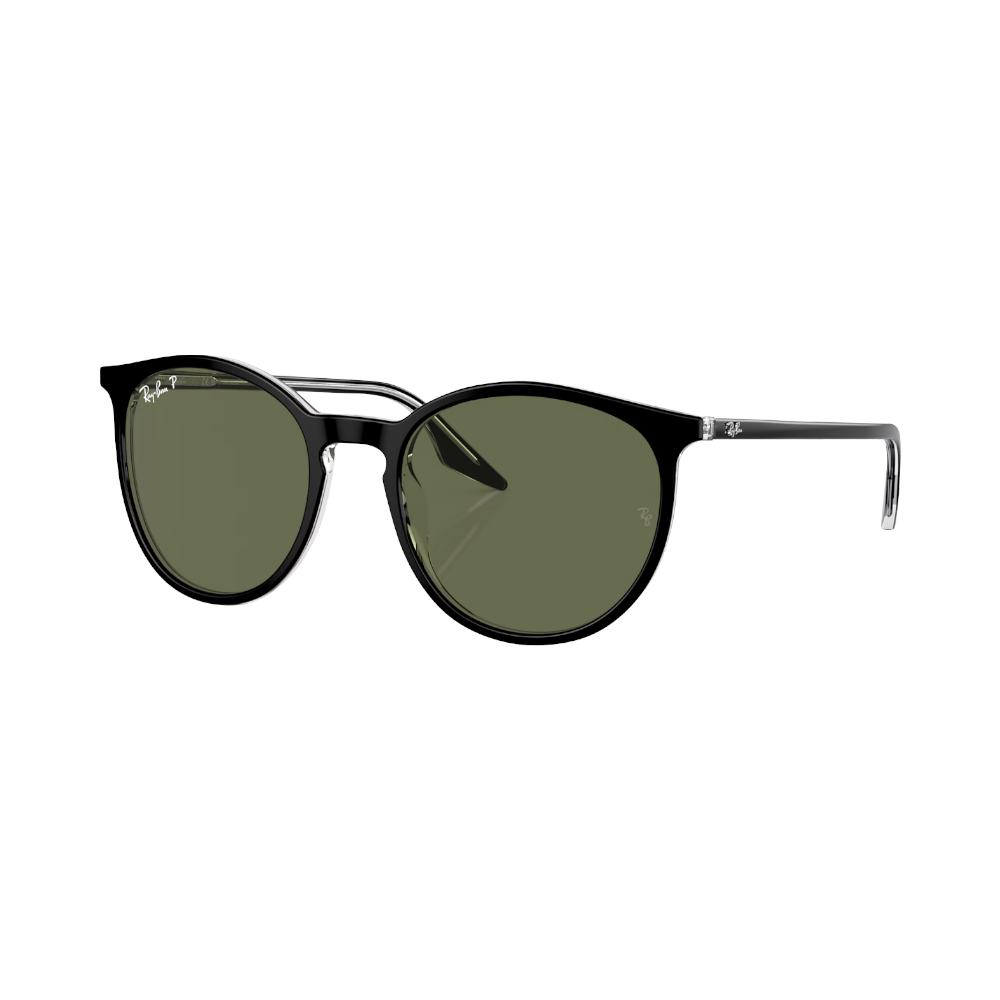 Ray-Ban Rb2204 Grün polarisiert, Schwarz /Transparent M | Sonnenbrillen