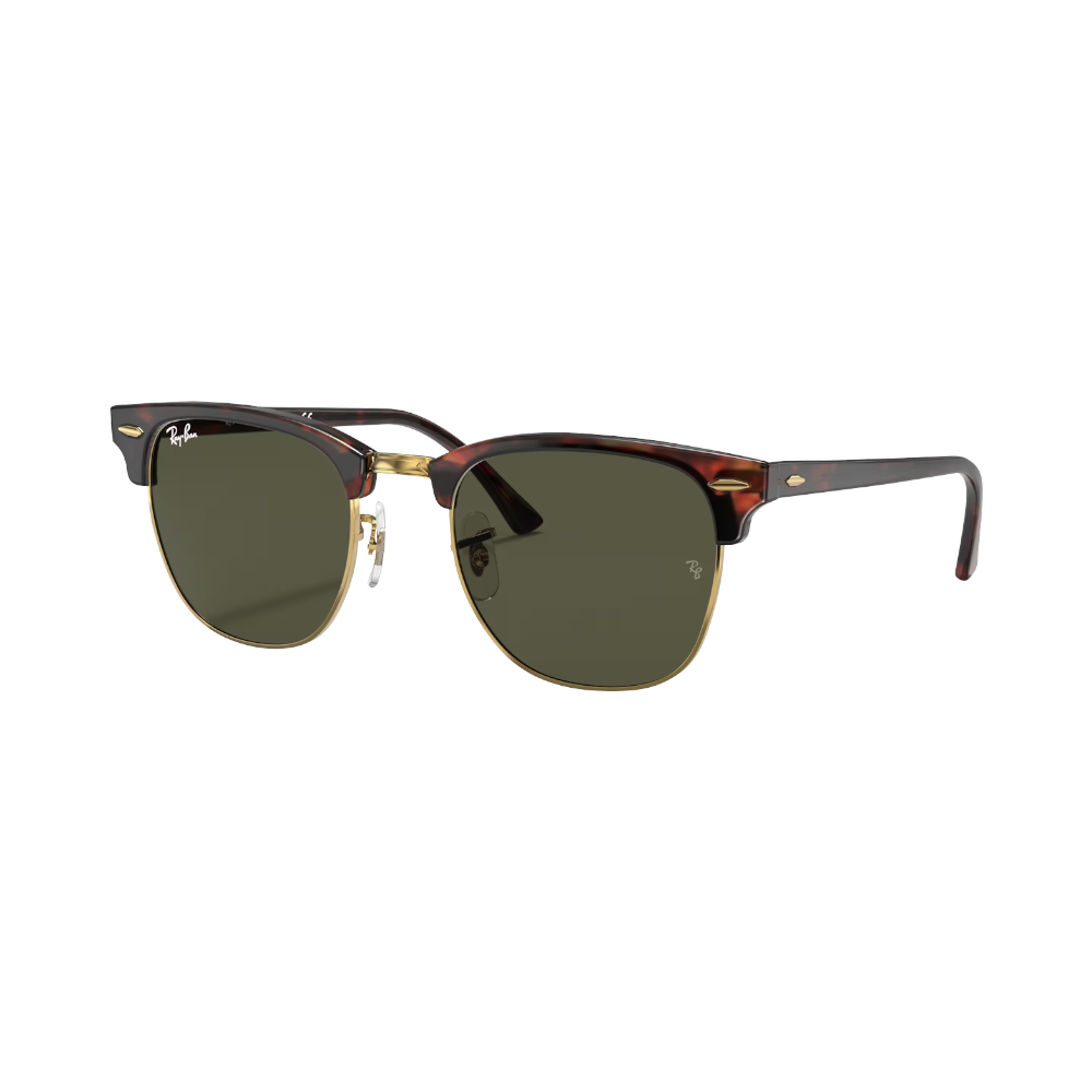 Ray-Ban Clubmaster Grün / Schildpatt auf Gold M | Sonnenbrillen