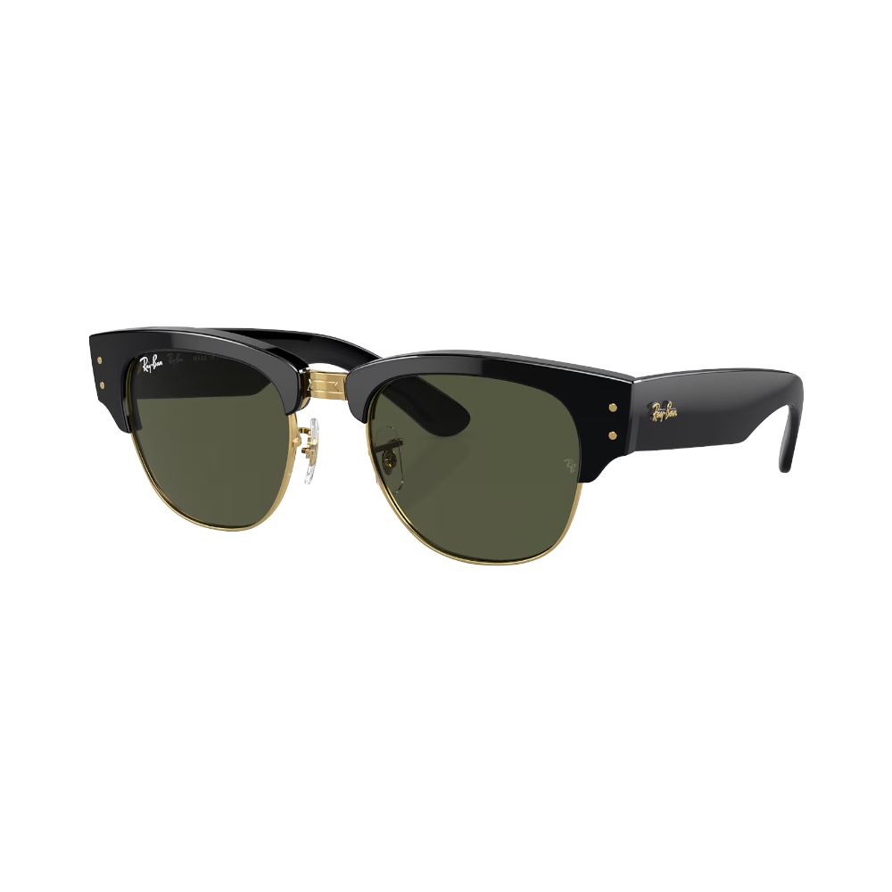 Ray-Ban Mega Clubmaster Rb0316s Schwarz auf Gold / Grün M | Sonnenbrillen