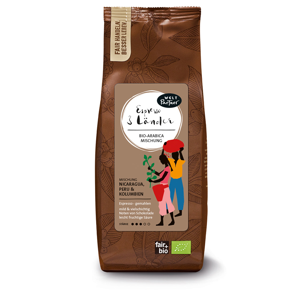 Weltpartner 3 Länder Espresso gemahlen