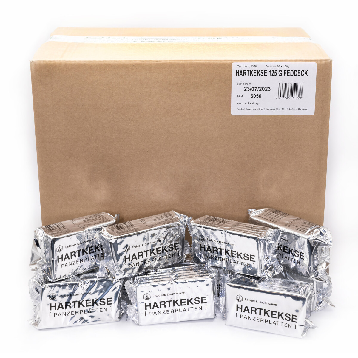 100 x 125 g Hartkekse (Panzerplatten), original Bundeswehr Produktion
