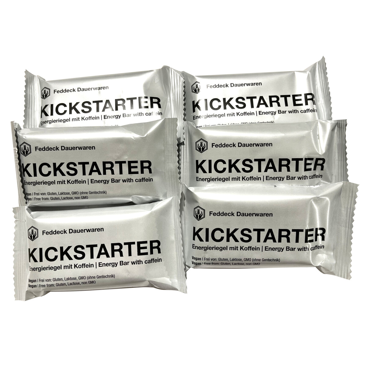 6 x Riegel Kick Starter Kaffee-Kakao, 65 g, vegan