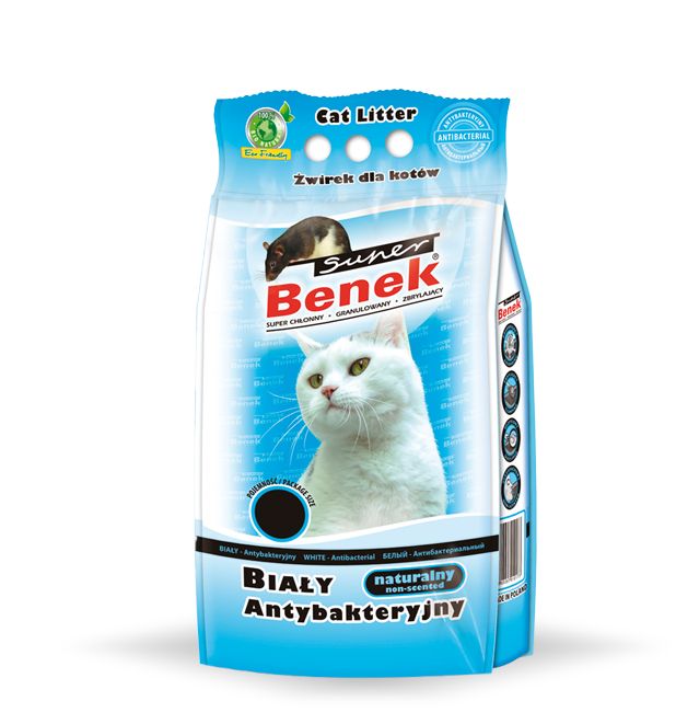 BENEK Super Katzenstreu weiß antibakteriell 5 l x 2 (10 l)