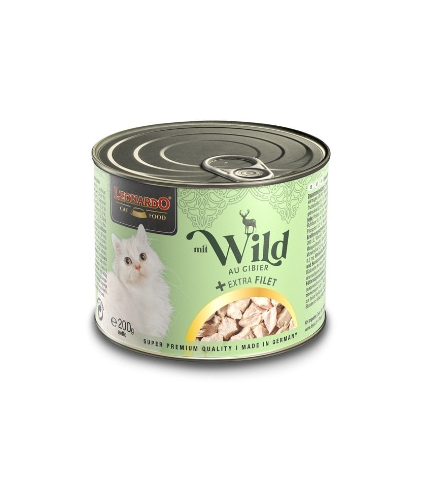 LEONARDO Wildschwein mit extra Filet Nassfutter für Katzen 200 g