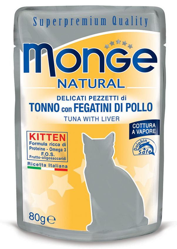 MONGE Natural KITTEN TUNA MIT GEFLÜGELLEBER IN GALERIE 80g