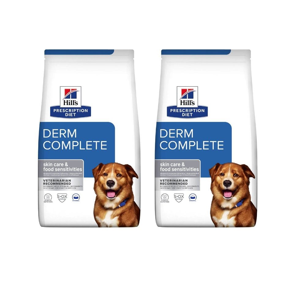 HILL'S Prescription Diet Canine Derm Complete 2 x 12 kg Futter zur Stärkung der Hundehaut