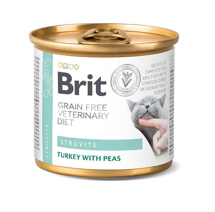 BRIT Veterinary Diet Struvite Turkey&Pea Nassfutter für Katzen 200 g