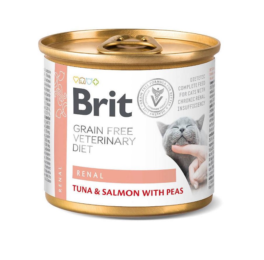 BRIT Veterinary Diet Renal Tuna&Salmon&Pea Nassfutter für Katzen 200 g