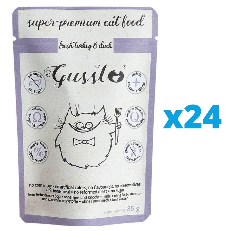 GUSSTO Cat Fresh Turkey & Duck 24x85 g