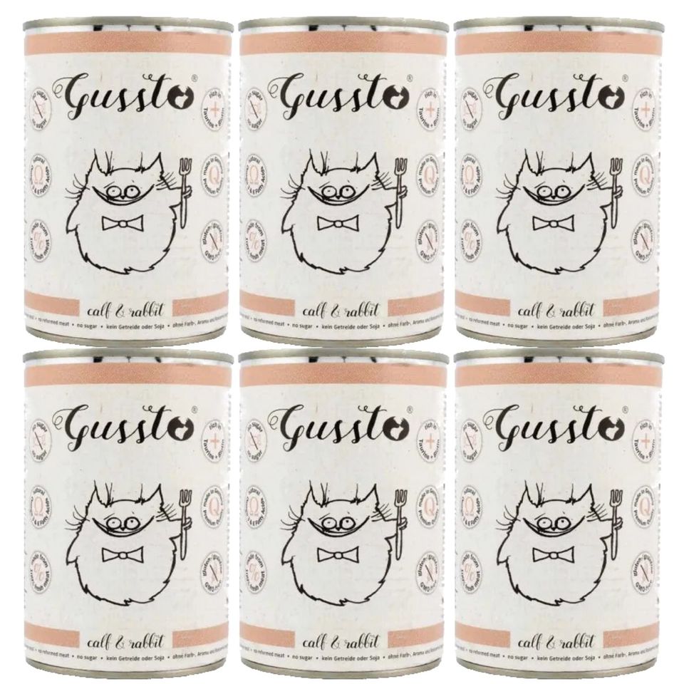 GUSSTO Cat Fresh Calf & Rabbi 6x400 g