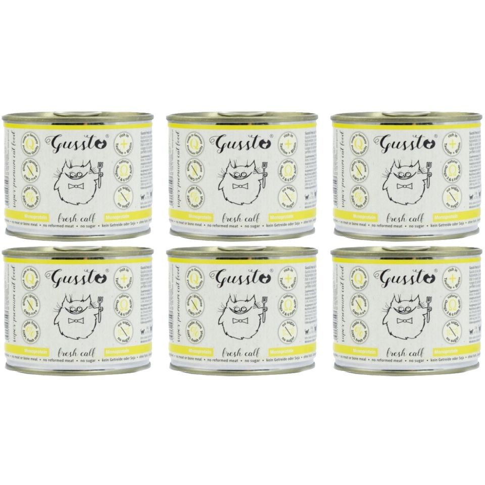 GUSSTO Cat Fresh Calf frisches Kalb 200 g x 6