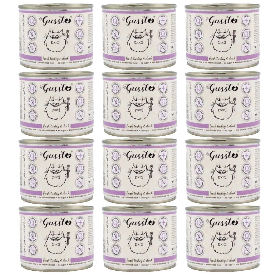 GUSSTO Cat Fresh Turkey & Duck 200 g x 12