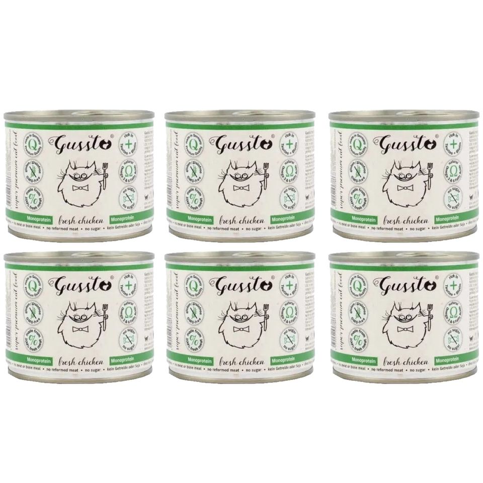 GUSSTO Cat Fresh Chicken FRISCHES HAEHNCHEN 6x200 g
