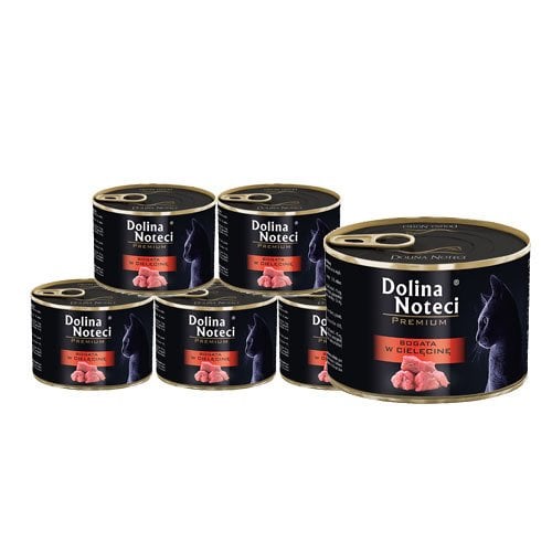 DOLINA NOTECI Premium Kalbfleischreiches Futter für ausgewachsene Katzen 12x185 g