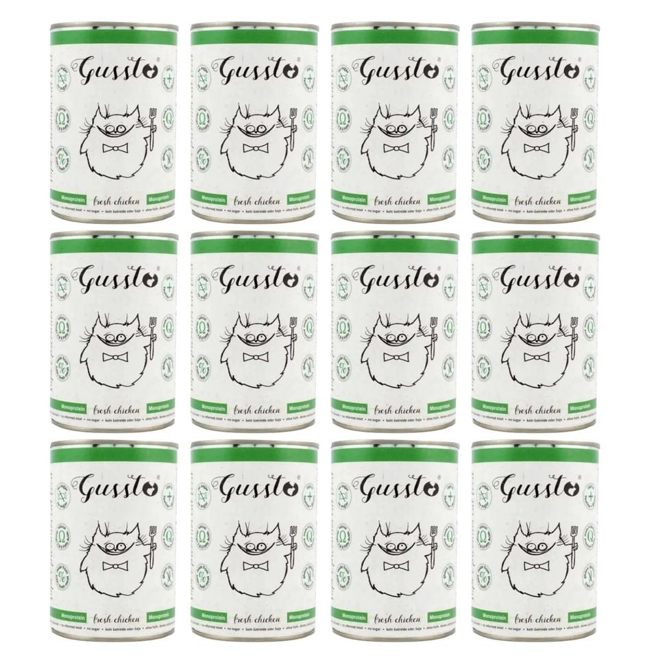 GUSSTO Cat Fresh Chicken frisches Huhn 12x400 g