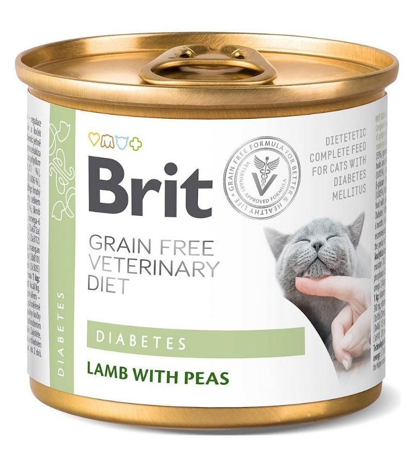 BRIT Veterinary Diet Diabetes Lamb Pea Nassfutter für Katzen bei Diabetes 200g