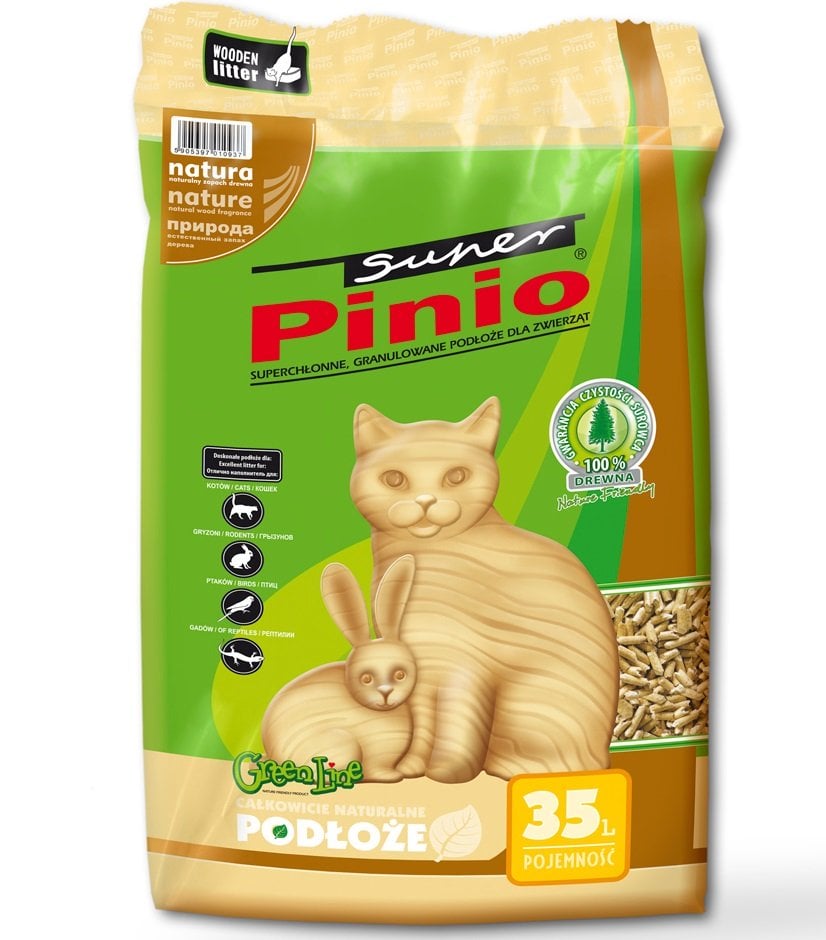 BENEK SUPER PINIO NATÜRLICH Katzenstreu abbaubar Holzpellets 35 l