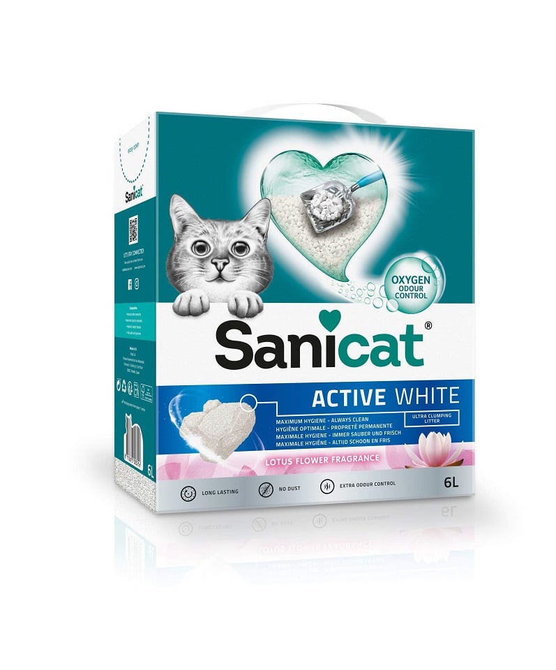 SANICAT Active White Lotus Flower Klumpende Katzenstreu 6l