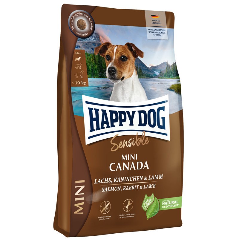 HAPPY DOG Sensible Mini Canada 4kg Lachs, Kaninchen und Lammfleisch