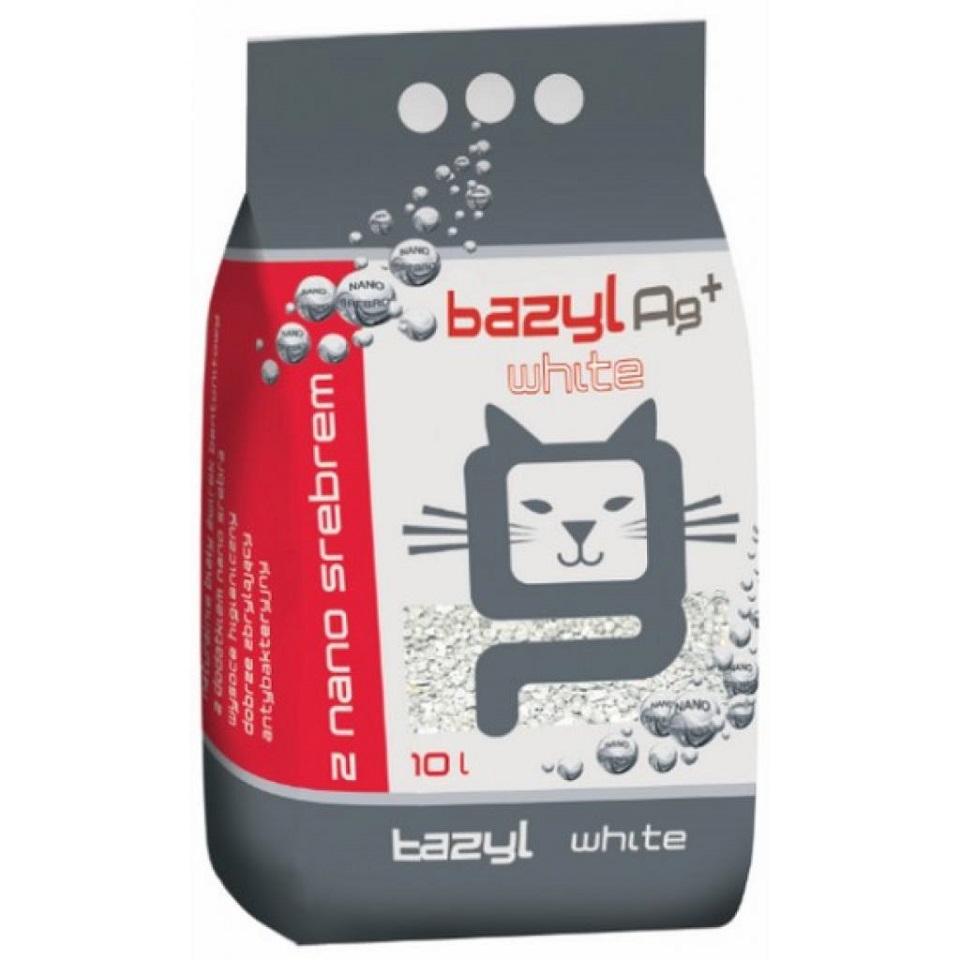 BAZYL Ag+ Compact White 20 L Katzenstreu mit Nanosilber