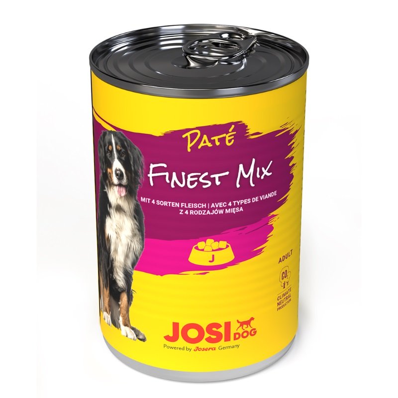 JOSERA JosiDog Finest Mix Pate: Pastete 4 Fleischsorten 400 g für ausgewachsene Hunde