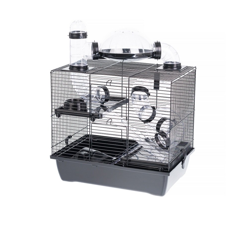 INTERZOO Rocky + Terrace Hamsterkäfig 42 cm schwarz