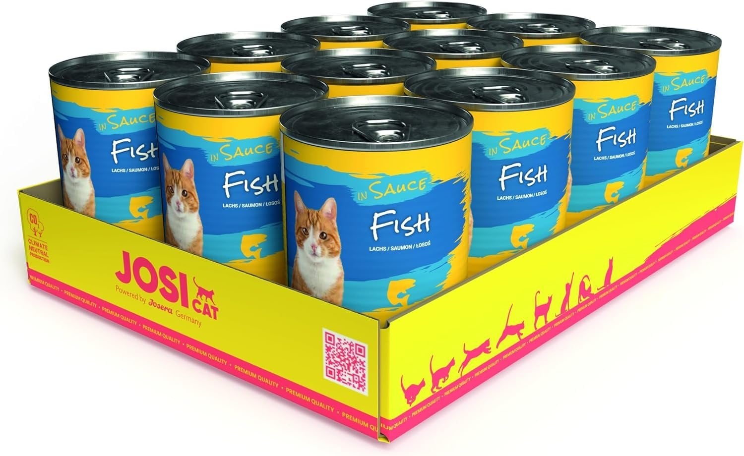JOSERA JosiCat Nassfutter Seelachs in Soße für adulte Katzen 12x415g
