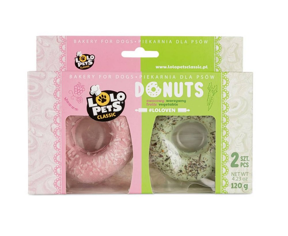 LOLO PETS Donuts mit Obst- und Gemüsegeschmack für Hunde 2 Stück