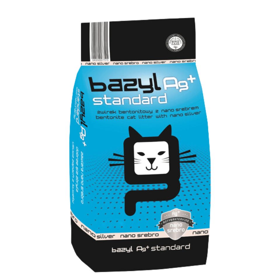 BAZYL Ag+ Standard 10 l Bentonit-Katzenstreu mit Nanosilber