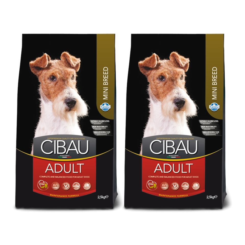 FARMINA Cibau Adult Mini Futter für ausgewachsene kleine Hunde 2x 2,5 kg