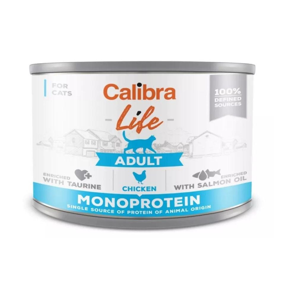 CALIBRA Cat Life Adult Chicken 200 g Monoprotein-Hühnerfutter für Katzen