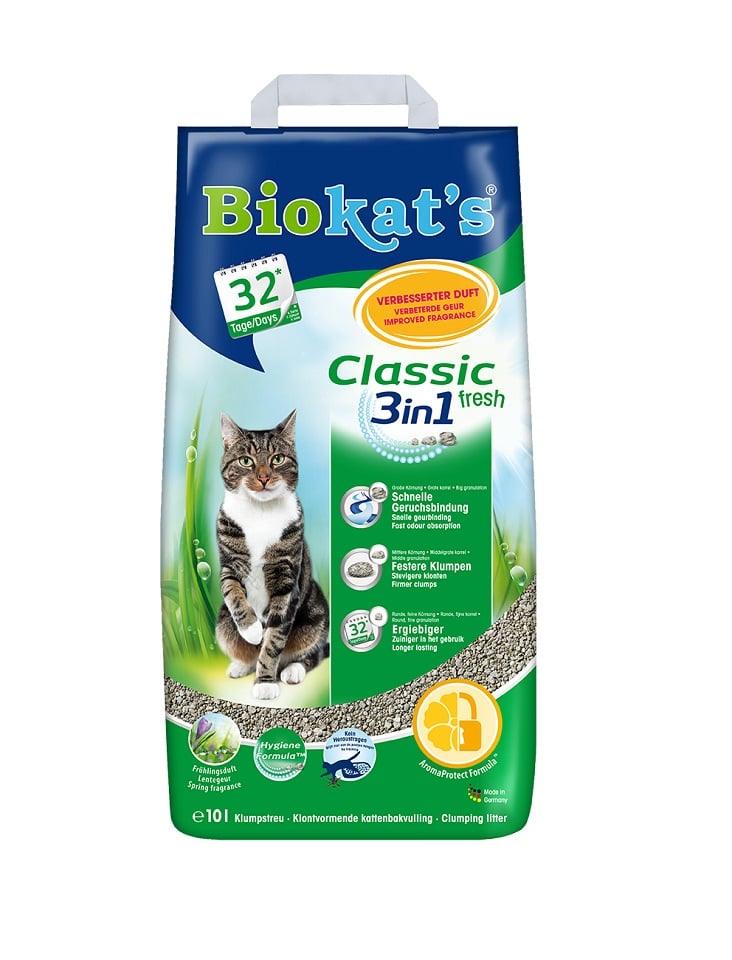 BIOKAT'S Classic 3w1 2x10 l Fresh Katzenstreu mit Frühlingsduf