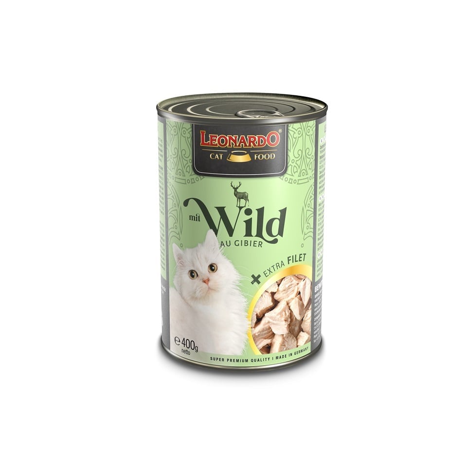 LEONARDO Wildbret mit extra Filet Nassfutter für Katzen 24x400g