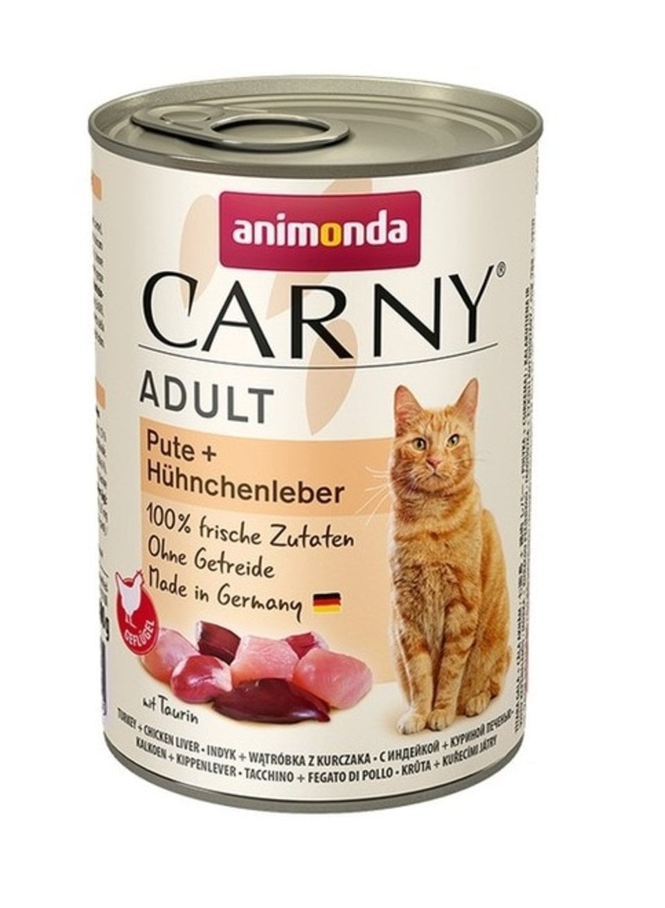 ANIMONDA Carny Nassfutter mit Pute und Hühnchenleber für adulte Katzen getreidefrei 400 g
