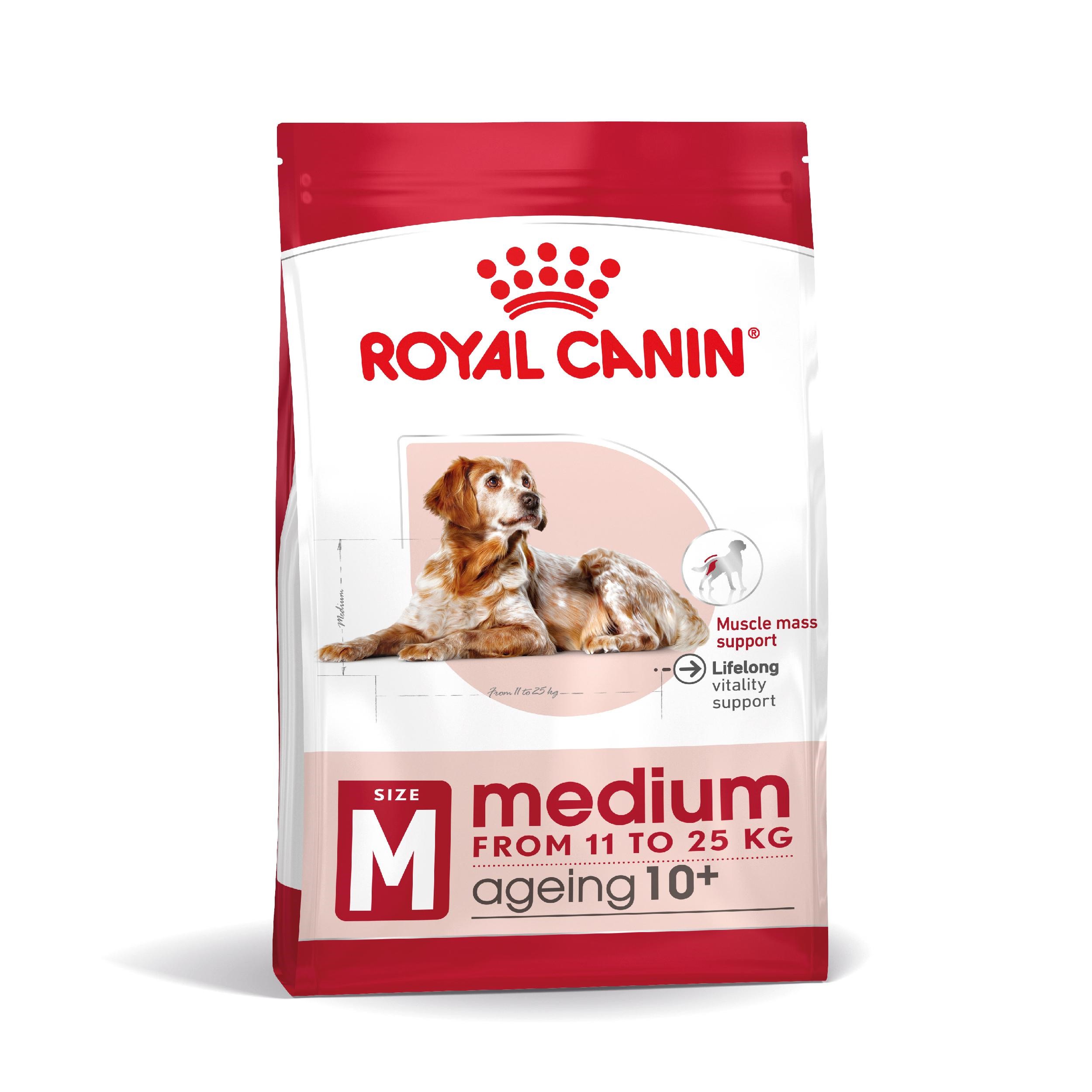 ROYAL CANIN MEDIUM Ageing 10+ Trockenfutter für ausgewachsene Hunde, mittlere Rassen 15 kg