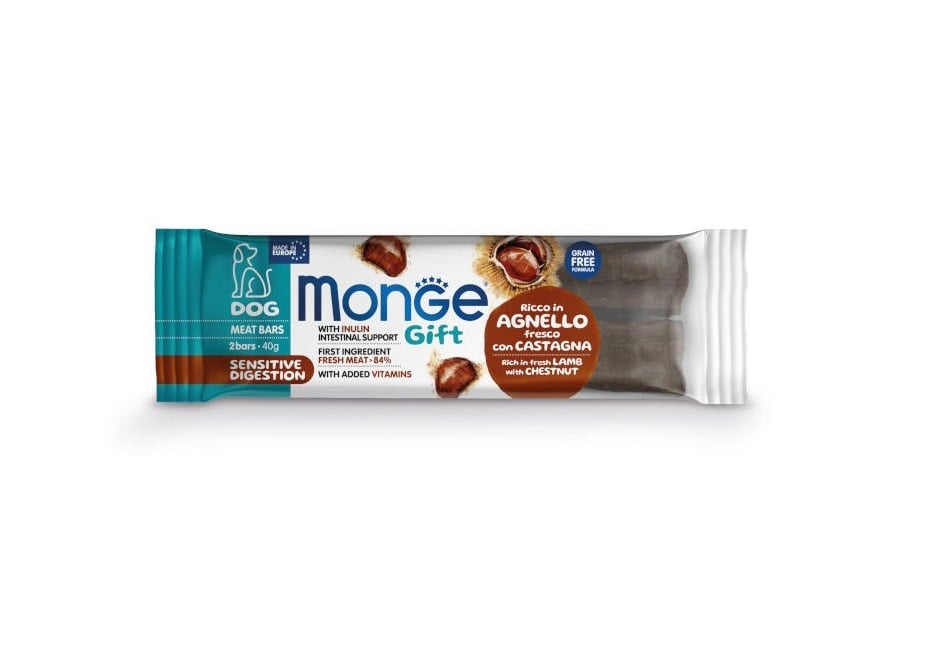 MONGE Dog Adult Meat bars Sensitive digestion Lamm mit Kastanien 2x40 g